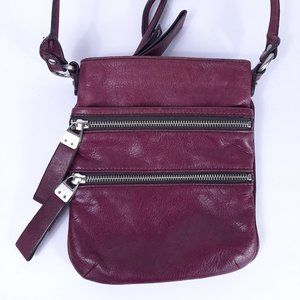 B.Makowsky Pink Purple Pebbled Leather Crossbody H